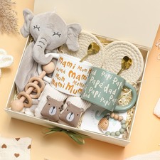 New Parents Gift Set Baby Shower Gifts Basket for Newborns Sage Green New Mom...