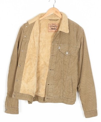 Vintage LEVI S 74510 Sherpa Cord Trucker Jacket Men SizeM MJ6240