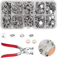100 Sets Metal Snaps Buttons with Fastener Pliers Press Tool Kit Perfect for DIY