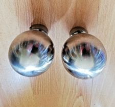 Dunelm Curtain Pole Finials Ends for 28mm Diameter Poles Chrome Metal Pack of 2