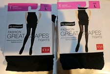 No Nonsense Fashion Great Shapes Tights Diamond Black LARGE NEW IN PACKAGE