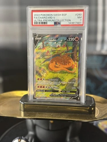 2022 POKEMON SWSH BSP #260 FA/CHARIZARD V ULTRA-PREMIUM COLLECTION PSA 7 NM