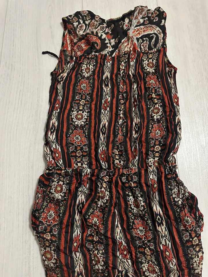 Isabel Marant Etoile Boho Floral Aztec Print Chiffon Jumpsuit Size Small - Image 4 of 4