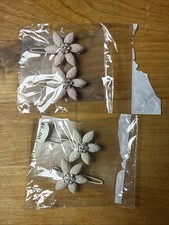 Vintage Hair Clips Flower 2 Packs Of 2 With Rhinestones Sealed