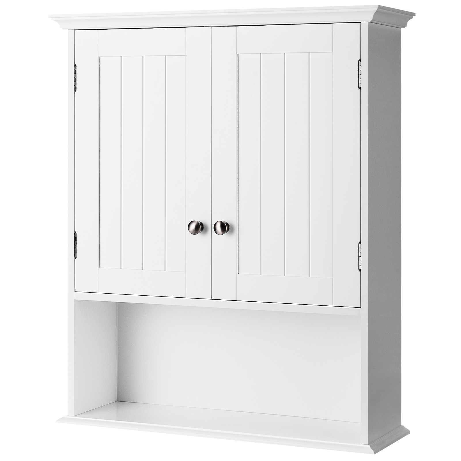 Costway Wall Mount Medicine Cabinet Bathroom Cabinet Storage Organizer White