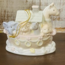 Noah?s Ark Table Top or Tree Ornament, Ceramic Pastels 4? long x 2? wide