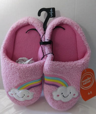 Wonder Nation Girl's Pink Slip on Slippers Size 4-5