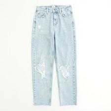 BDG Urban Outfitters PAX High Rise Light Wash Distressed Ripped Mom Jeans 26x32