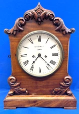 Large 1870 Antique English S Tanner Twin Fusee Bracket Clock