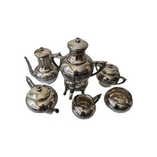 Birmingham English Sterling silver Tea set 6 pieces with The Burner