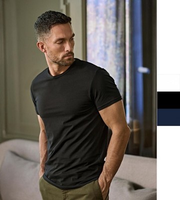 Tee Jays Herren Slim Fit Stretch T-Shirt glatte Oberfläche in 4 Farben S-3XL 400