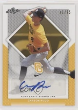 2016 Leaf Perfect Game National Showcase Yellow /25 Carson Rudd #BA-293 Auto
