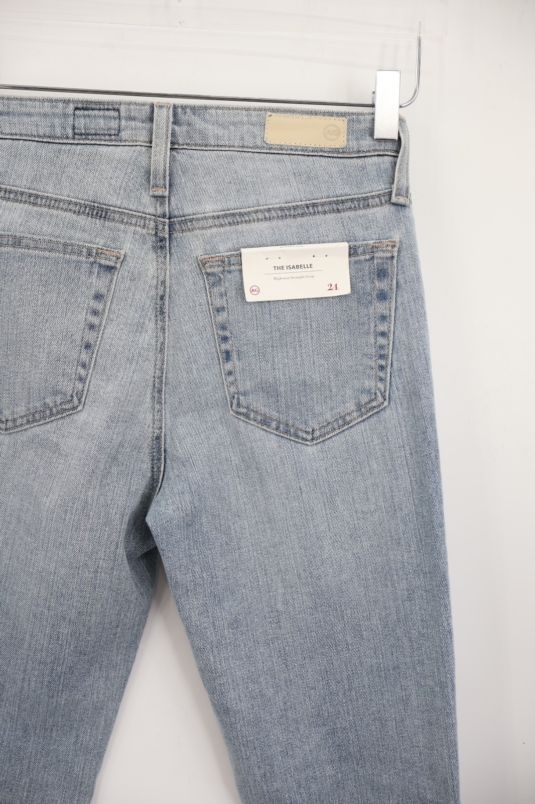 AG Adriano Goldschmied The Isabelle  High Rise Straight Crop Jeans Size 24 Ombre thumbnail 8