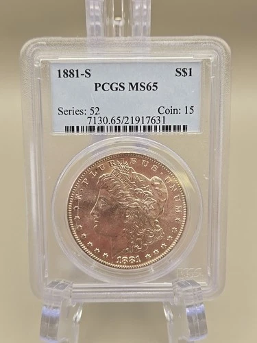 1881-S Morgan Silver Dollar $1 - PCGS MS65