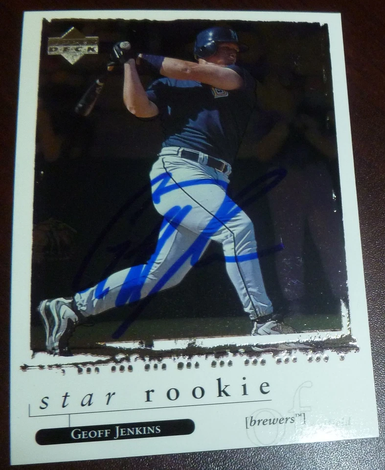 Geoff Jenkins Signed 1998 Upper Deck Brewers Rookie Baseball Card #586 RC Auto'd - Image 2 of 4