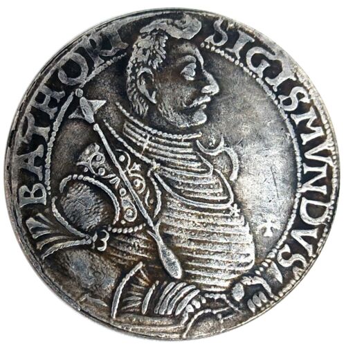 Moneta copia Transilvania 1 Tallero 1595 Sigismondo Bathory 38.80mm 27g - Foto 1 di 7