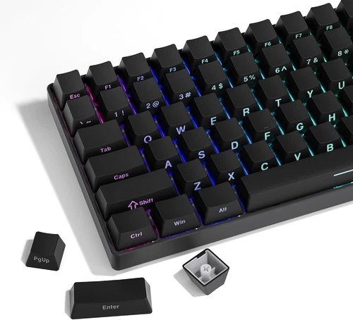 PBT Keycaps - Side Print Keycap Set, Double Shot Shine through Custom Keycaps, B