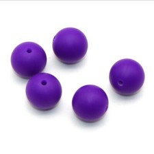 5 pc. Purple Silicone 15mm beads Food Grade silicone Solid color 1211910