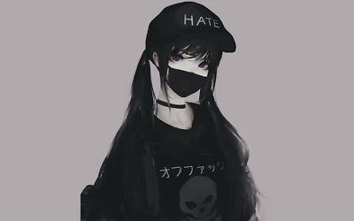 Anime hate chan girls aoi ogata monochrome face mask Playmat Gaming Mat