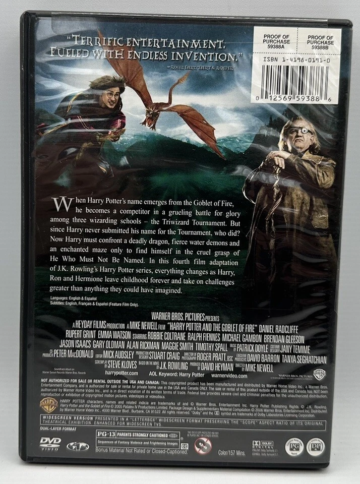 Harry Potter And The Goblet Of Fire DVD Widescreen Edition Daniel Radcliffe 2006 - Image 2 of 3