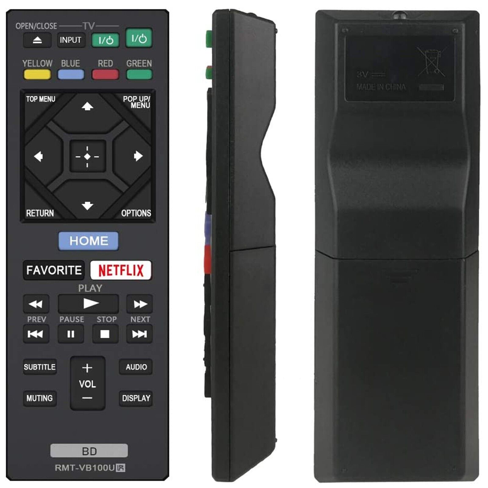 RMT-VB201U Remote Control Fit for Sony Blu-ray Player BDP-S3700 BDP-S1700CA