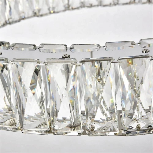 Elegant Lighting Monroe 23.6" Round Royal Cut Crystal LED Chandelier in Chrome - Picture 4 of 8