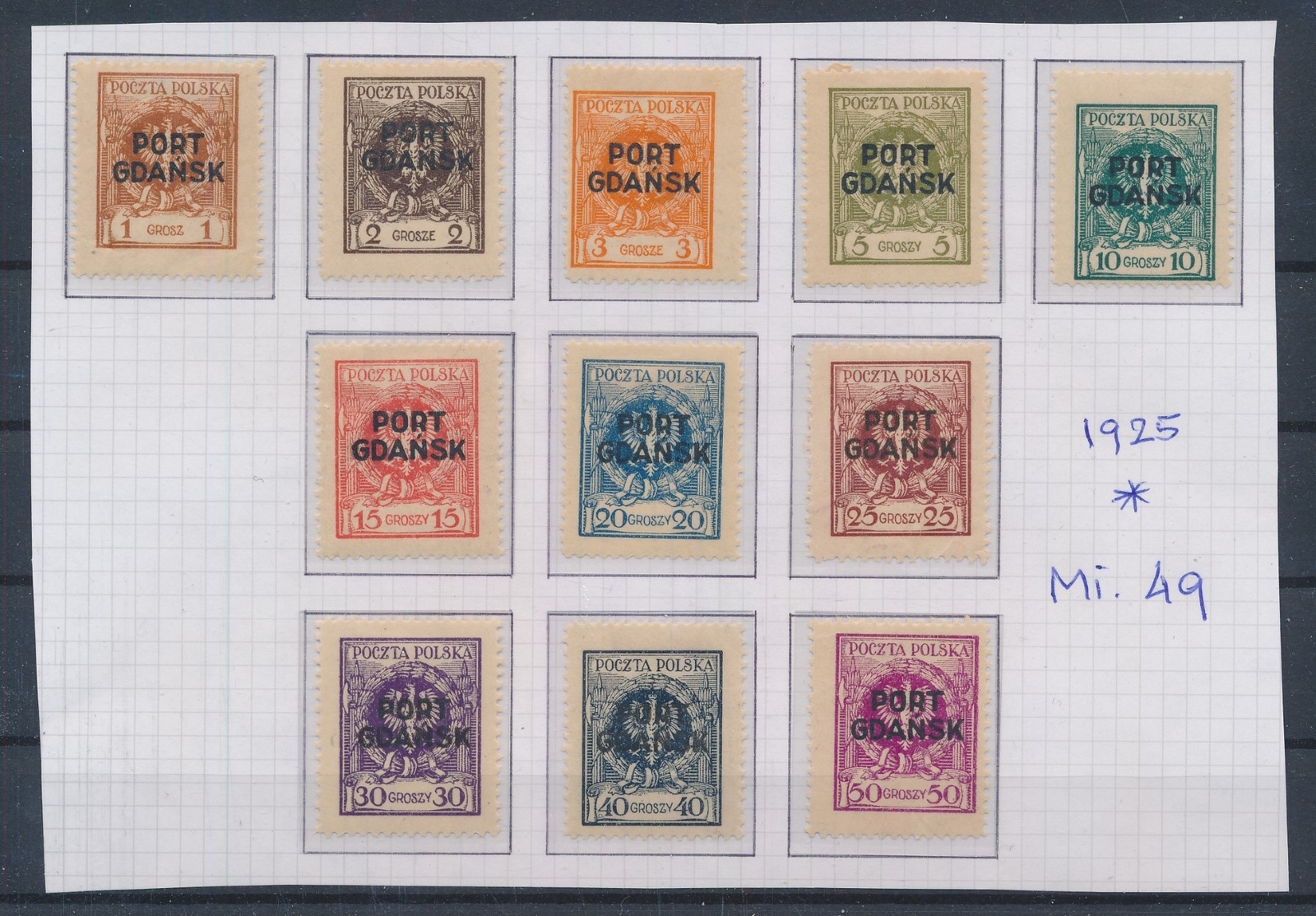 BV34998 Poland 1925 Gdansk port coat of arms fine lot MH eBay