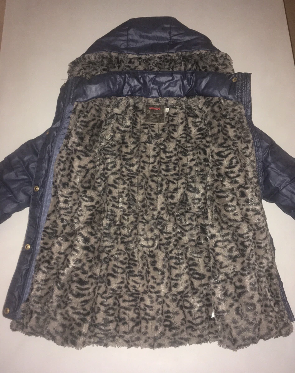 Catimini Manteau Hiver Bien Chaud 8 Ans Capuche Interieur Fourrure L opard