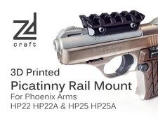 3D Printed Picatinny Rail Mount - Phoenix Arms HP22/A HP25/A