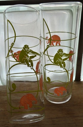 2 Gafas Federales de Cristal Highball Música DANZANTE ROSA ELEFANTE Verde Mono Diseño - Imagen 9 de 9