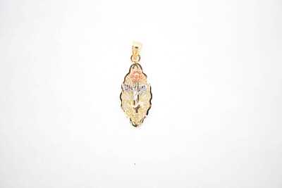 Nachlassverkauf 14k mehrfarbig Gold Anhänger Blume Oval Vintage Stil 2,40 g