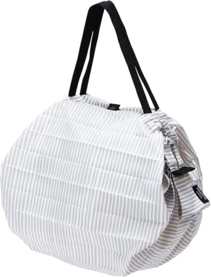 MARNA Shupatto Compact Bag Eco Bag faltbar Größe L weiß grau Streifen 40L Japan