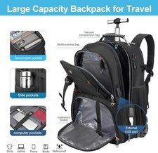 SWICKY RICOOI Rolling Backpack,50L Backpack with Anti-Theft Vacuum