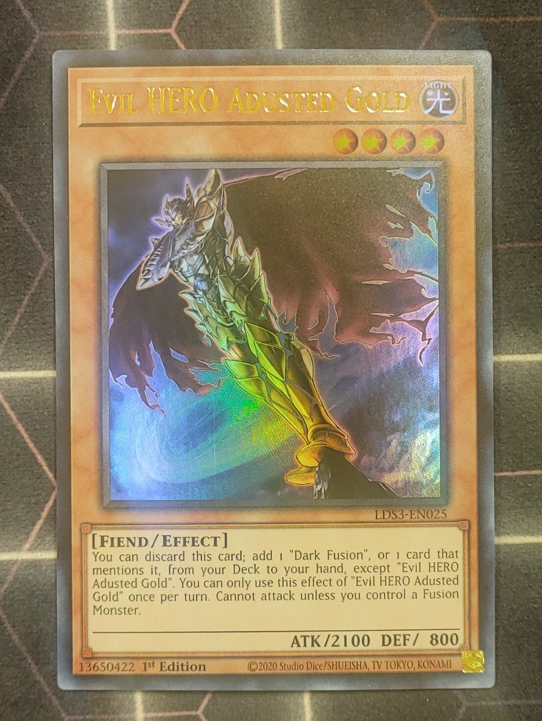 Evil HERO Adjusted Gold LDS3-EN025 Ultra Rare Near Mint 1st Edition Yu-Gi-Oh!
