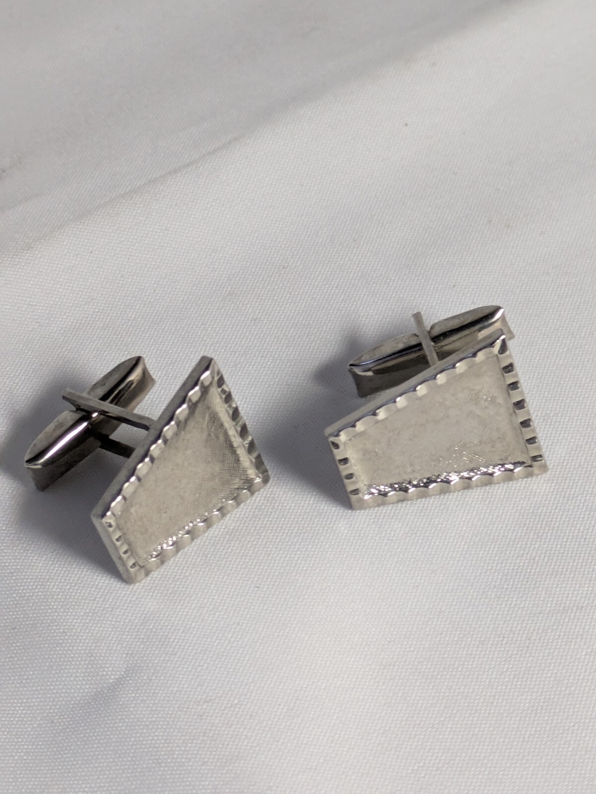 Rectangular Vintage Cuff Links-Textured Pattern-S… - image 3