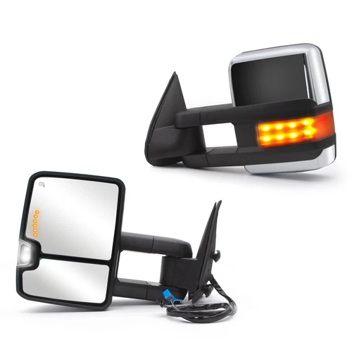 LH RH Tow Mirrors fits 2004 2005 2006 Chevy Suburban 1500 Power Signal Chrome