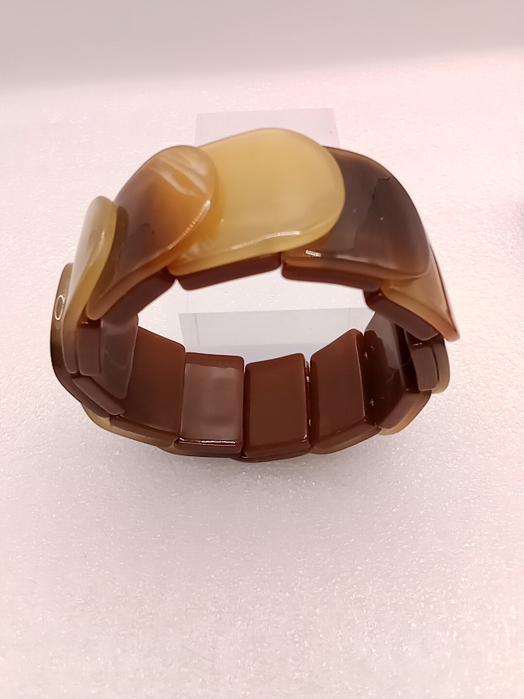 Faux Tortoise Shell Double Layer Stretch Bracelet… - image 4