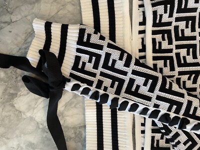 Fendi Grosgrain Sweater Top Black And White Logo | eBay