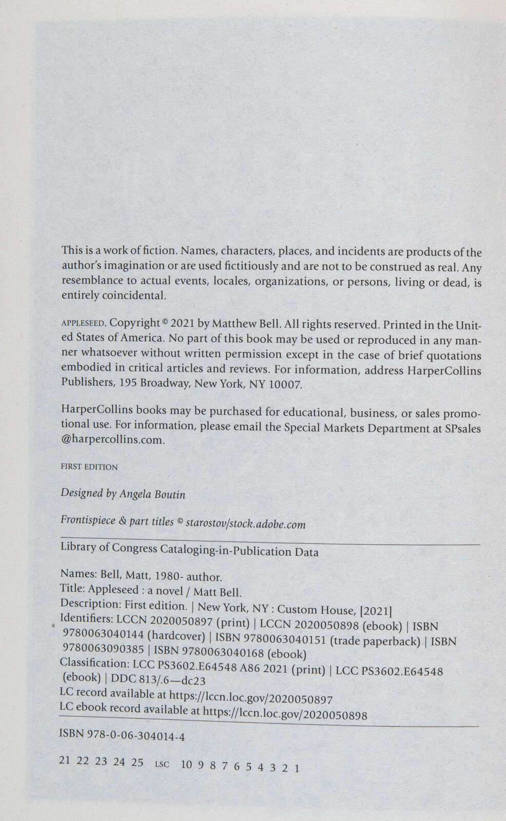 Matt Bell / Appleseed A Novel 1st Edition 2021 eBay