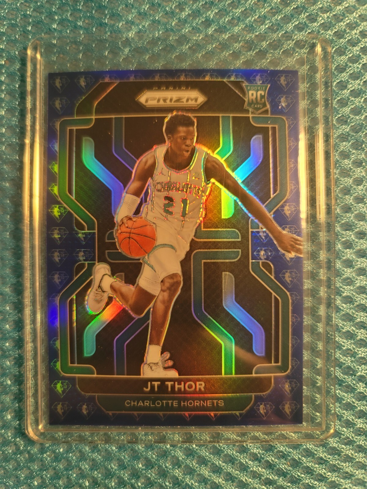 2021-22 Panini Prizm JT Thor Blue Diamond 75th Anniversary SSP RC #272 CASE HIT!