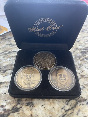 KOBE BRYANT & SHAQ 2000 NBA FINALS 3 COINS HIGHLAND MINT SET #846/2000 LA LAKERS
