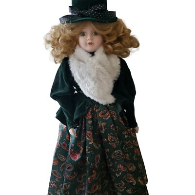 slim fit dress slacks Vintage Victorian Porcelain Doll in a Green Dress Christmas Holiday Do – La  Guanaquita's Closet