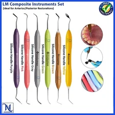 Dental Composite Filling Instruments LM Set Silicone Handle Colorful 6Pcs
