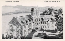 Highland Falls NY Ladycliff College near West Point Military Campus Postcard D57