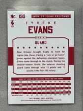 2015-16 Panini NBA Hoops Red Back Tyreke Evans New Orleans Pelicans No. 190