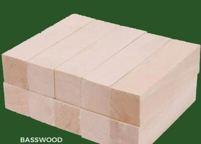 EXOTIC WOOD ZONE 10 Pcs, Basswood Turning Blank 1.25x 1.25x 4 Carving Lumber Wood- Free Shipping