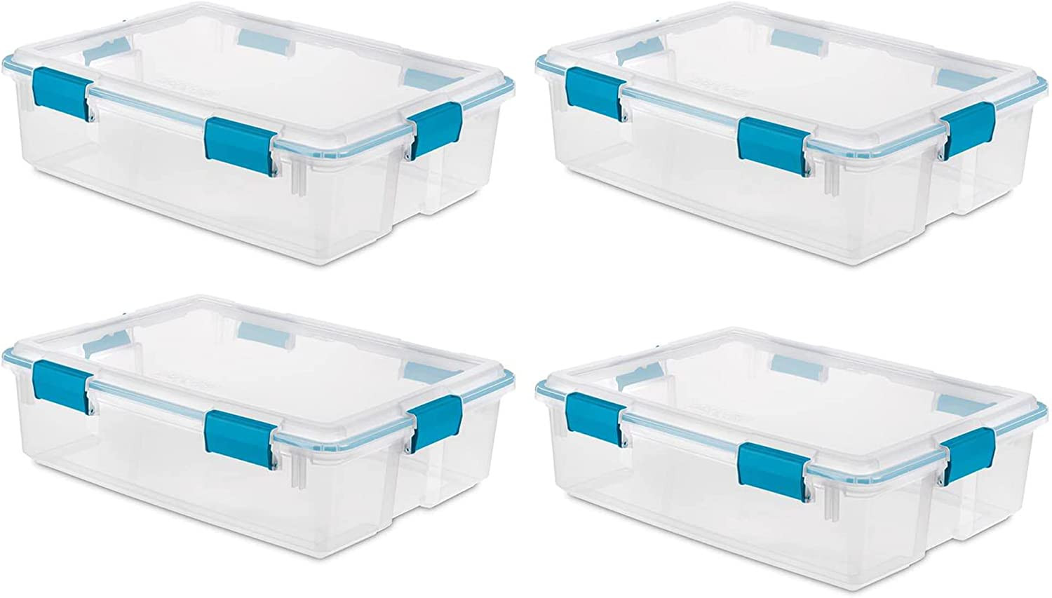 37 Qt Gasket Box, Stackable Storage Bin with Latching Lid and Tight Seal, Plasti