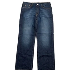 Lucky Brand Gene Montesano Jeans Men 37W 33L Blue Mid Rise Bootcut Regular