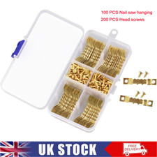 100x Sawtooth with 200 Screws Picture Frame Wall Hangers Hardware Hanging Set UK