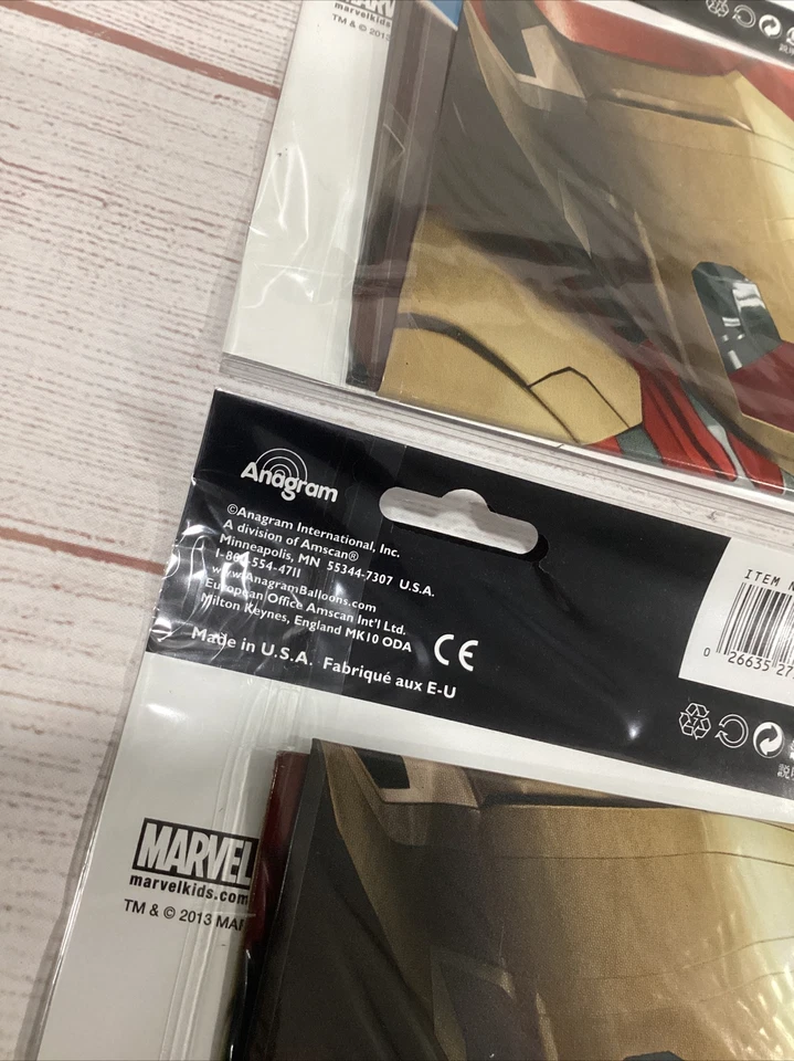 Lot Of 2 Marvel Iron Man 3 Movie Super Shape Foil Balloons~Party Decoration~NIP - Изображение 4 из 4